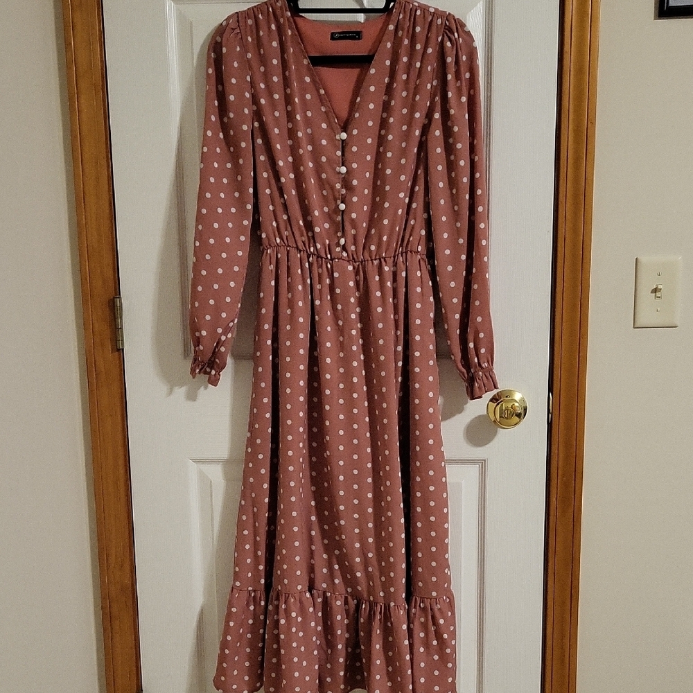 Polka Dot Long Sleeve Dress